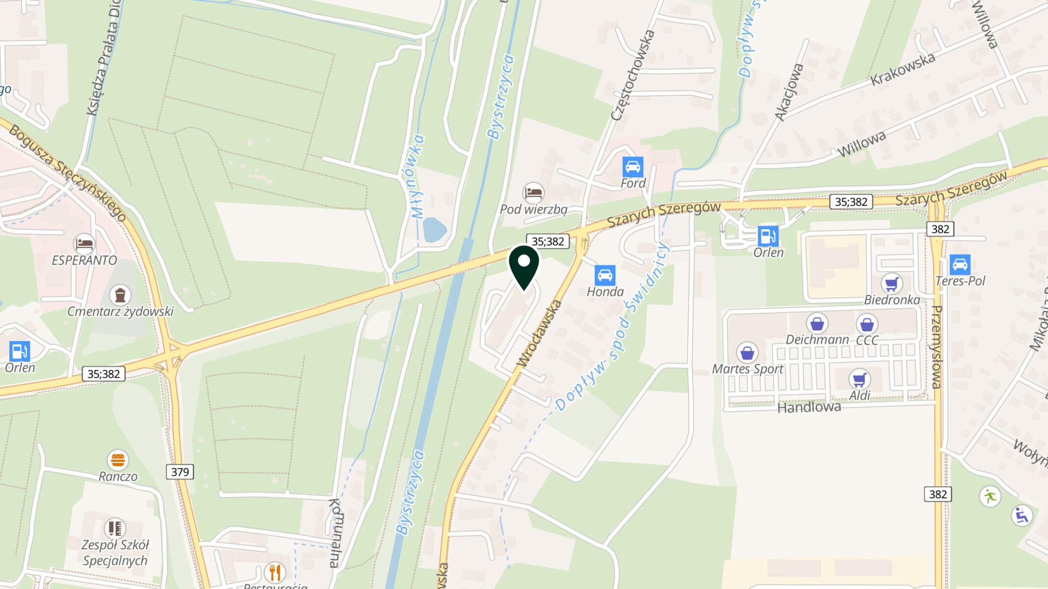 Mapa dojazdu do salonu Zasada RV Świdnica